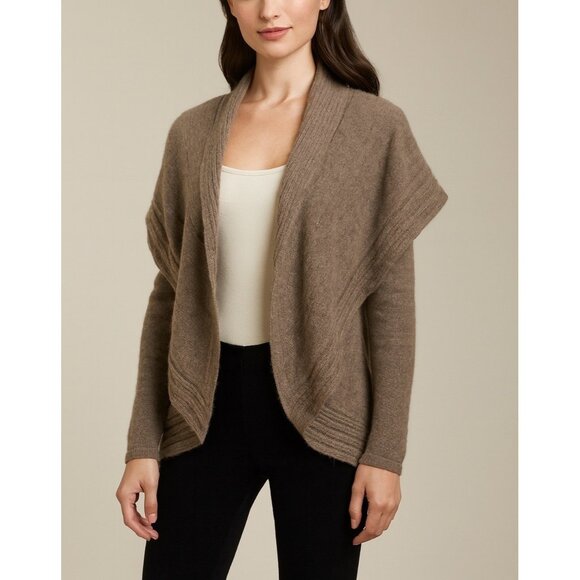 Laundry by Shelli Segal Cashmere Open Cardigan M Brown - Picture 1 of 9